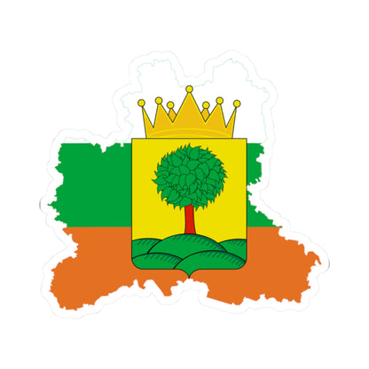 Flag-map of Lipetsk Oblast 2003 (Russia) STICKER Vinyl Kiss-Cut Decal
