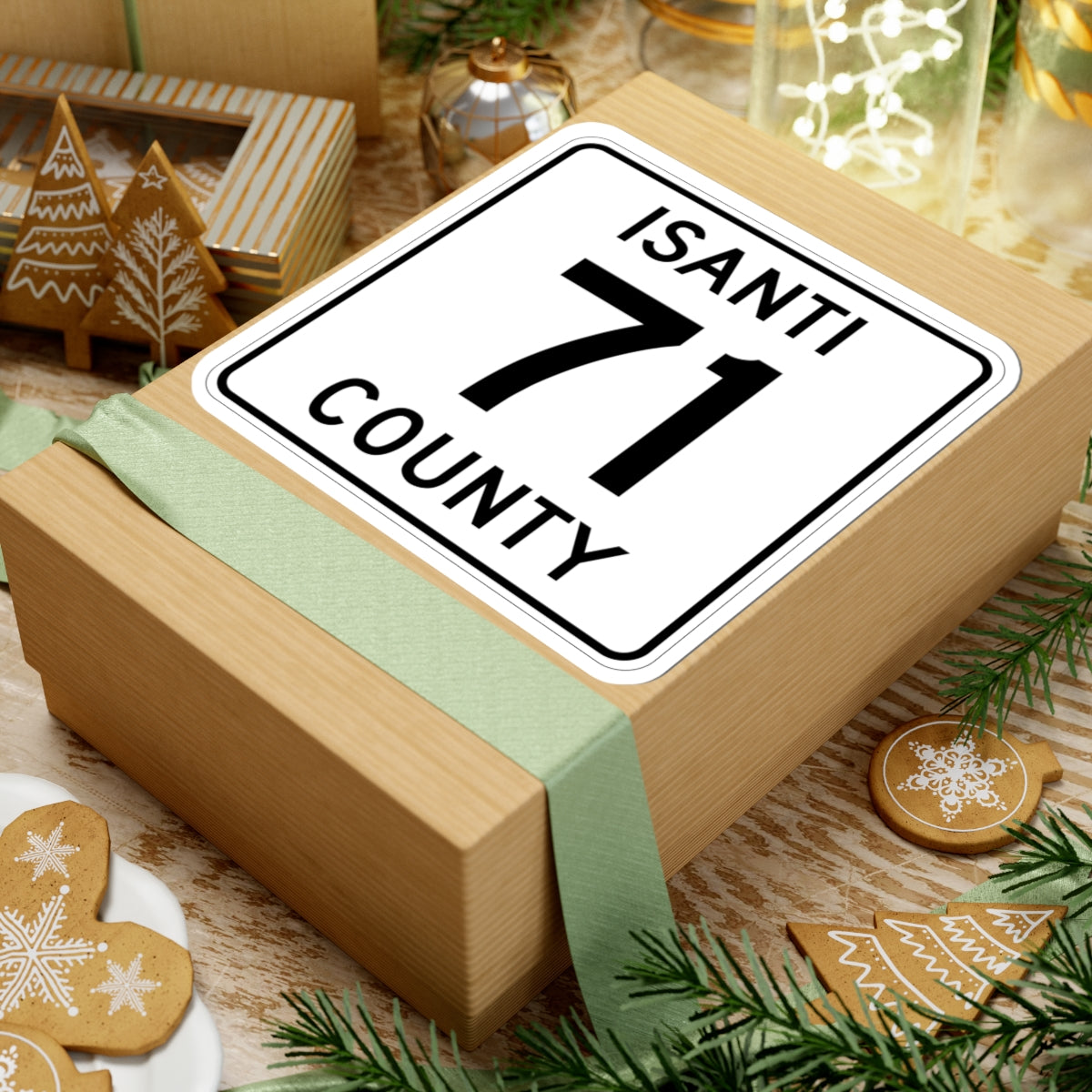 Isanti County 71 MN (Minnesota) (Road Sign) STICKER Vinyl Kiss-Cut Decal