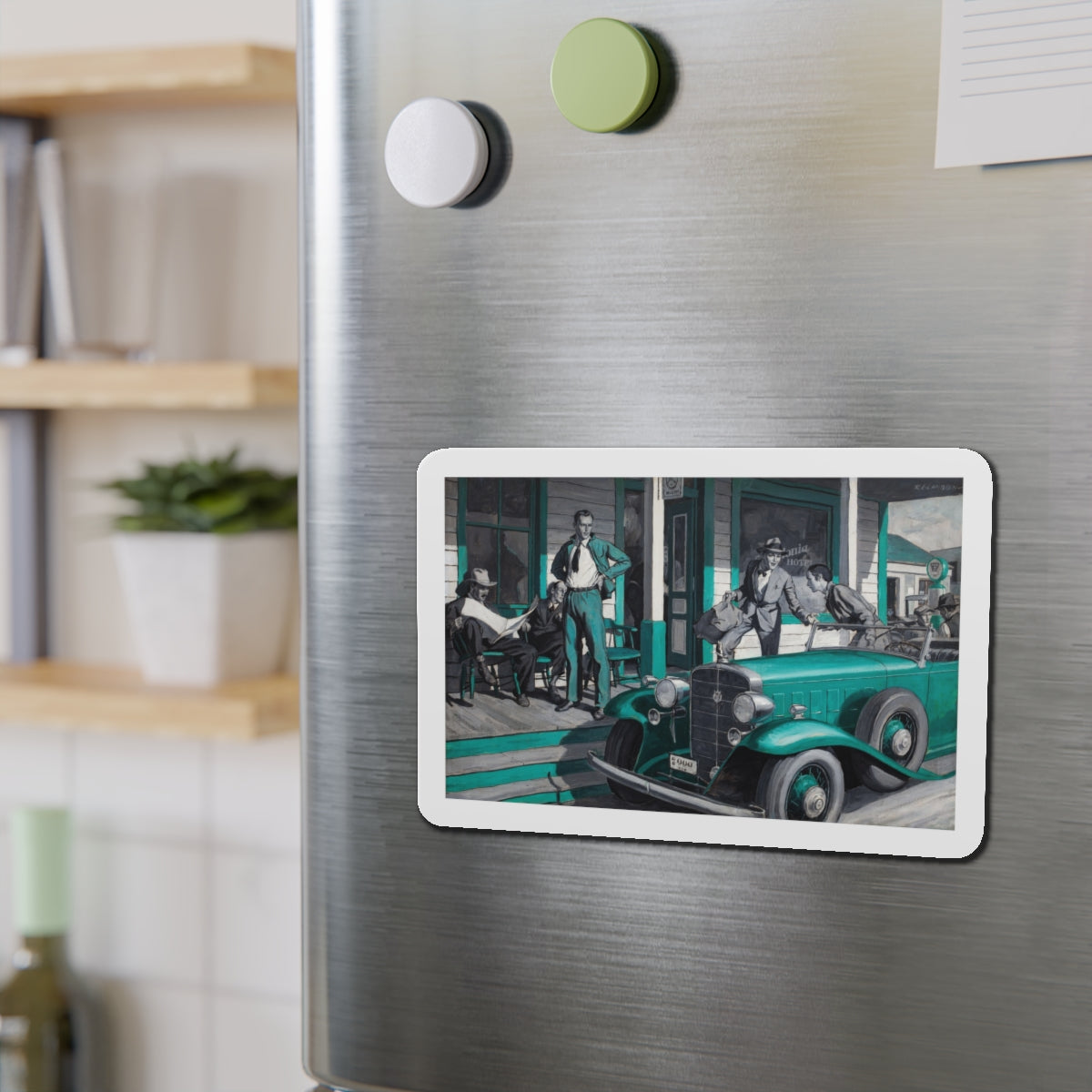 Arrival (Magazine Illustration) Refrigerator Magnet-The Sticker Space