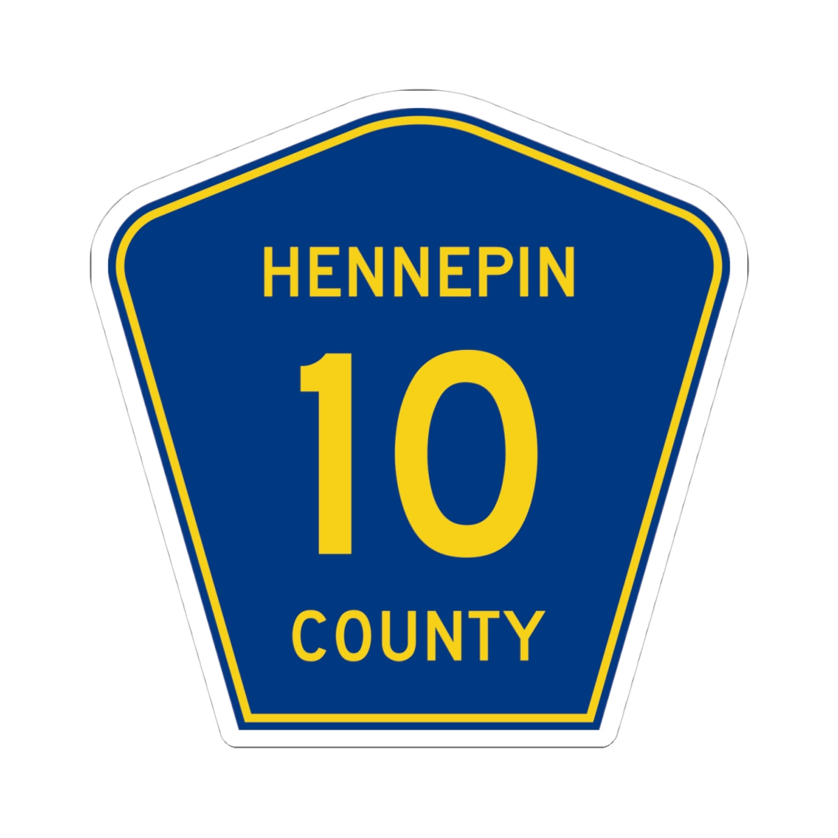Hennepin County 10 (Minnesota) (Road Sign) STICKER Vinyl Kiss-Cut Decal