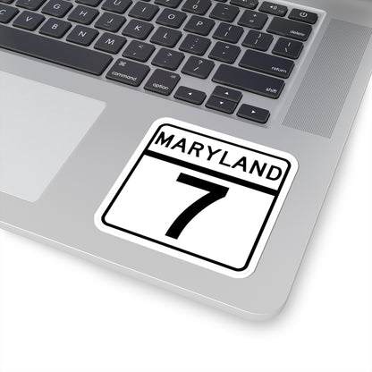 MD Route 7 (Maryland) (Road Sign) STICKER Vinyl Kiss-Cut Decal