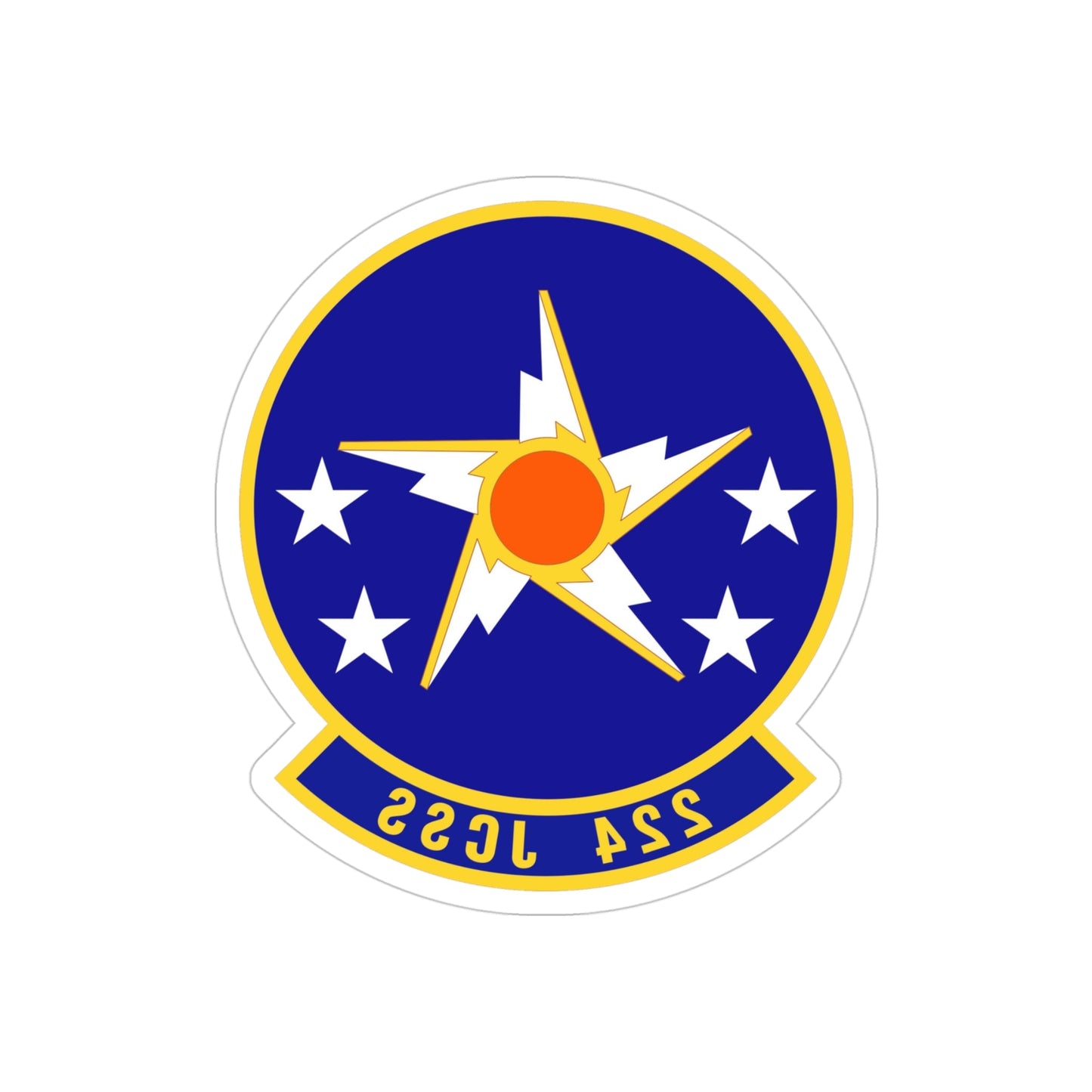 224th Joint Communications Support Squadron (U.S. Air Force) REVERSE PRINT Transparent STICKER-4" × 4"-The Sticker Space