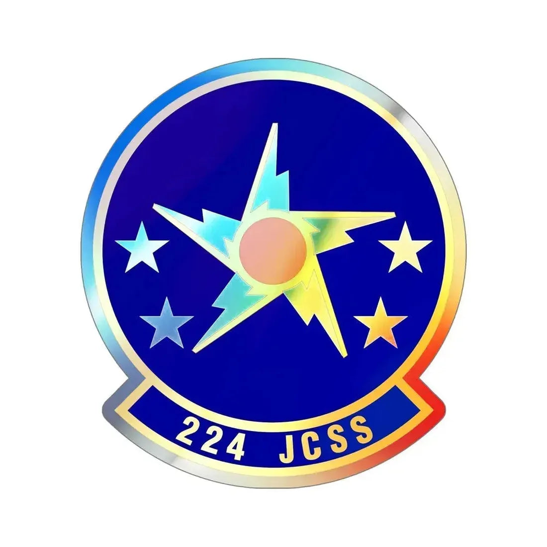 224th Joint Communications Support Squadron (U.S. Air Force) Holographic STICKER Die-Cut Vinyl Decal 6 Inch Holographic - The Sticker Space