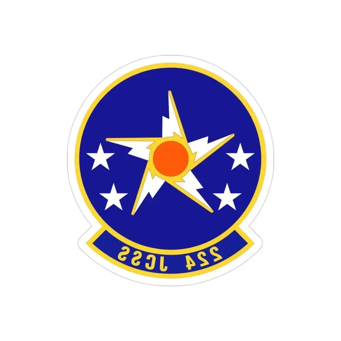 224th Joint Communications Support Squadron (U.S. Air Force) REVERSE PRINT Transparent Die-Cut STICKER 3 Inch Die-Cut Transparent - The Sticker Space