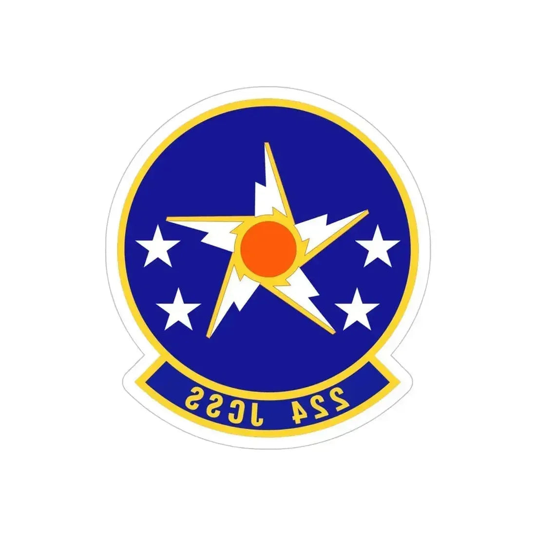 224th Joint Communications Support Squadron (U.S. Air Force) REVERSE PRINT Transparent Die-Cut STICKER 5 Inch Die-Cut Transparent - The Sticker Space