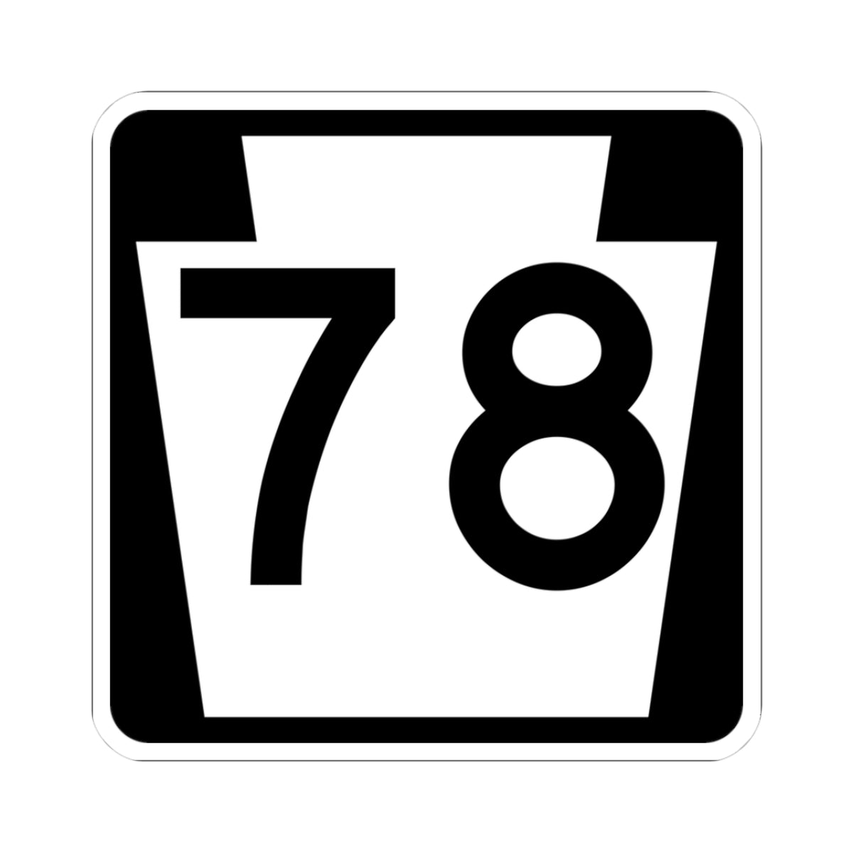 PA-78 (Pennsylvania) (Road Sign) STICKER Vinyl Kiss-Cut Decal