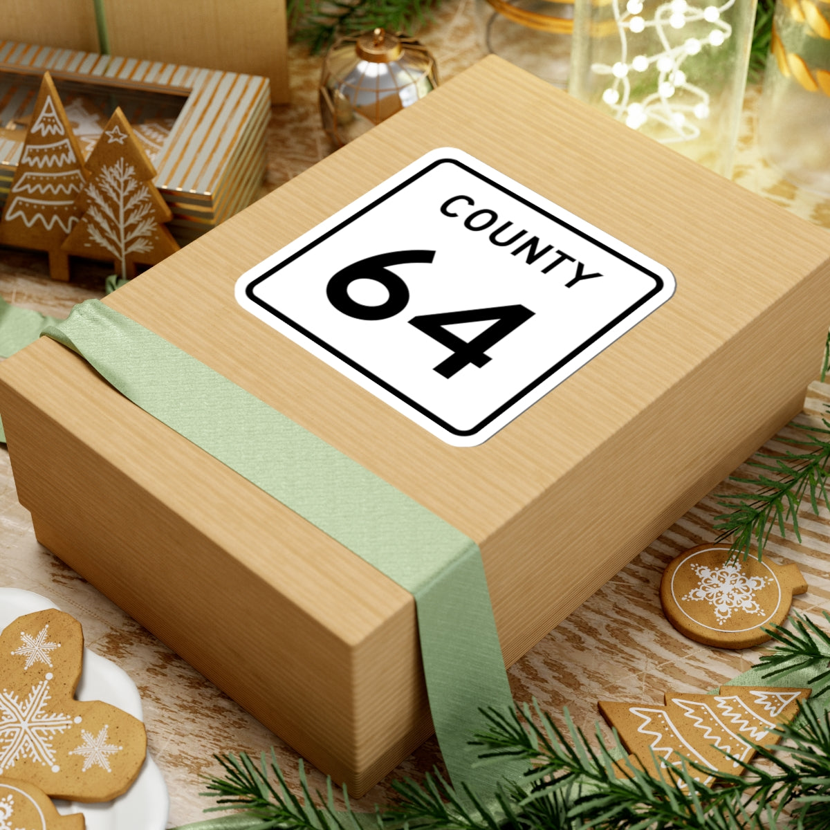 County 64 square (Minnesota) (Road Sign) STICKER Vinyl Kiss-Cut Decal