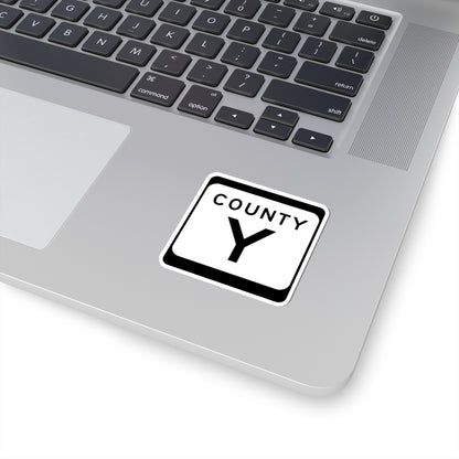 WIS County Y (Wisconsin) (Road Sign) STICKER Vinyl Kiss-Cut Decal