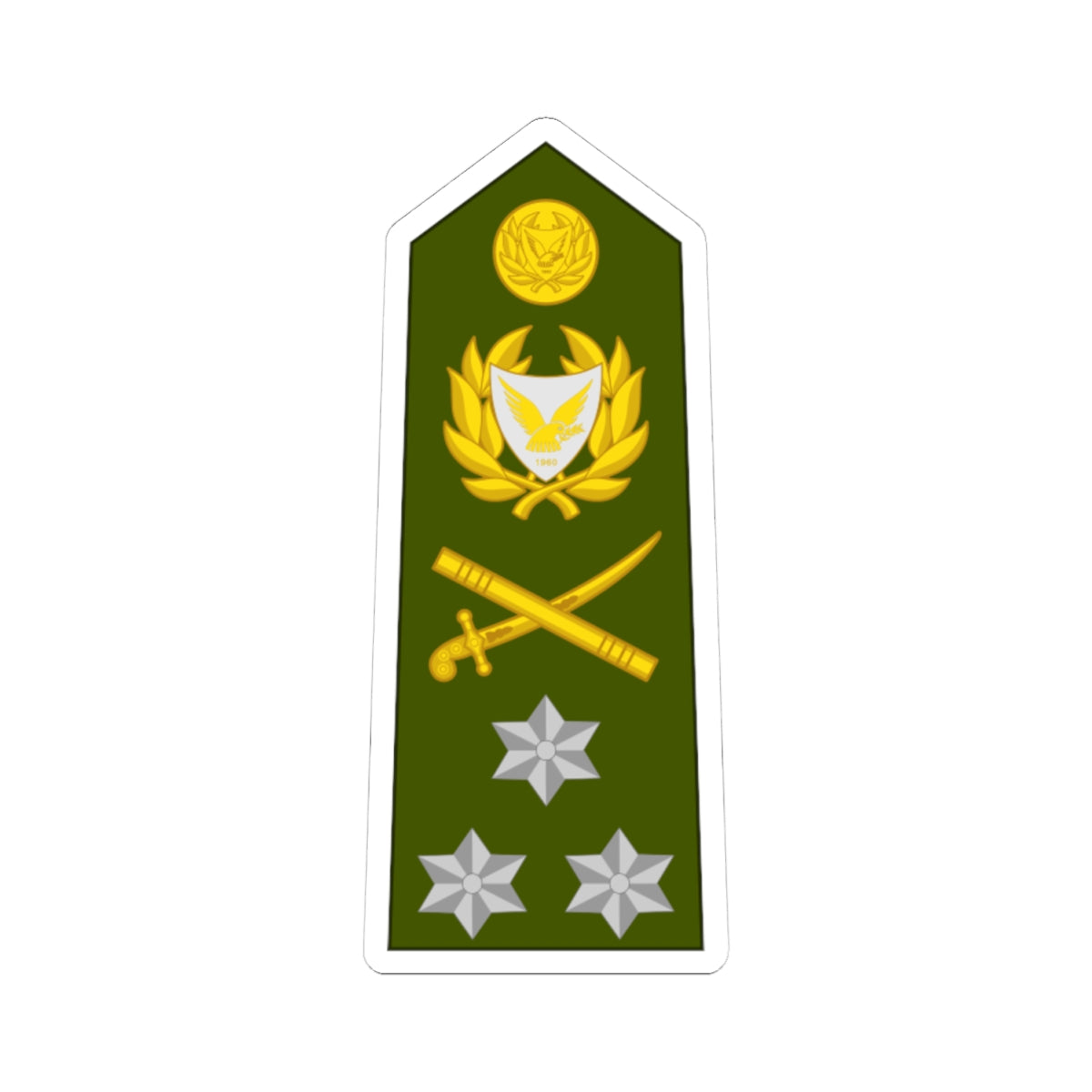 Cyprus Army OF 8 (Cyprus) (Military Rank) STICKER Vinyl Kiss-Cut Decal