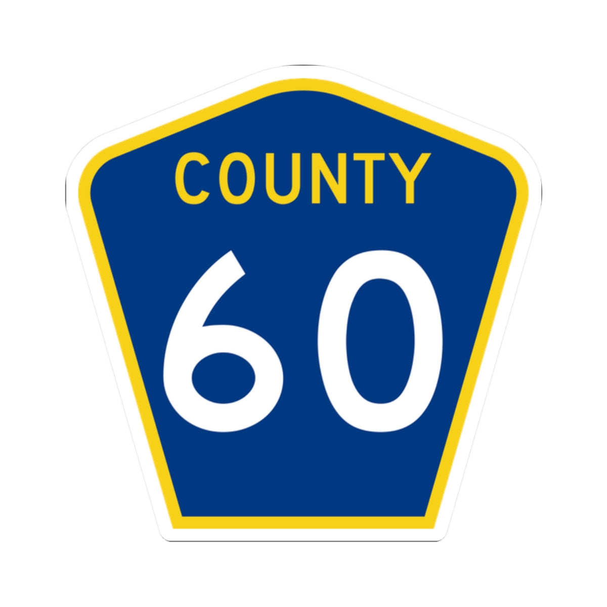 County 60 MN (Minnesota) (Road Sign) STICKER Vinyl Kiss-Cut Decal