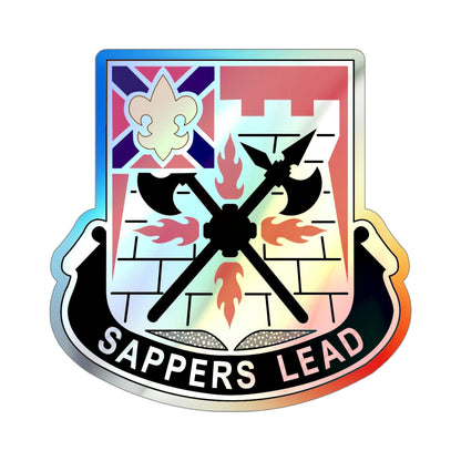 229 Engineer Battalion (U.S. Army) Holographic STICKER Die-Cut Vinyl Decal-4 Inch-The Sticker Space