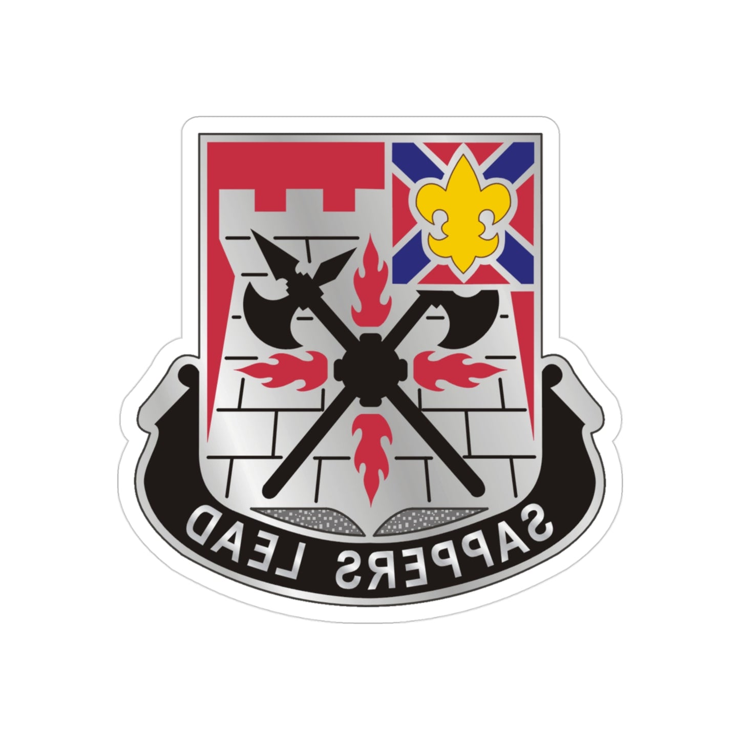 229 Engineer Battalion (U.S. Army) REVERSE PRINT Transparent STICKER-3 Inch-The Sticker Space