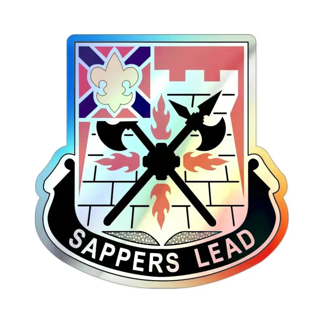 229 Engineer Battalion (U.S. Army) Holographic STICKER Die-Cut Vinyl Decal 2 Inch Holographic - The Sticker Space