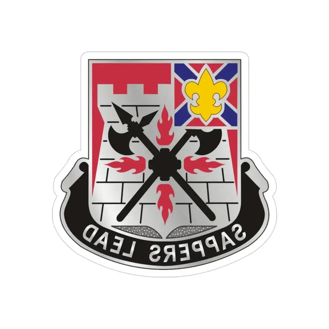 229 Engineer Battalion (U.S. Army) REVERSE PRINT Transparent Die-Cut STICKER - The Sticker Space