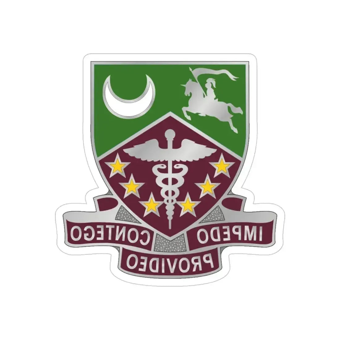 229 Medical Battalion (U.S. Army) REVERSE PRINT Transparent Die-Cut STICKER 4 Inch Die-Cut Transparent - The Sticker Space