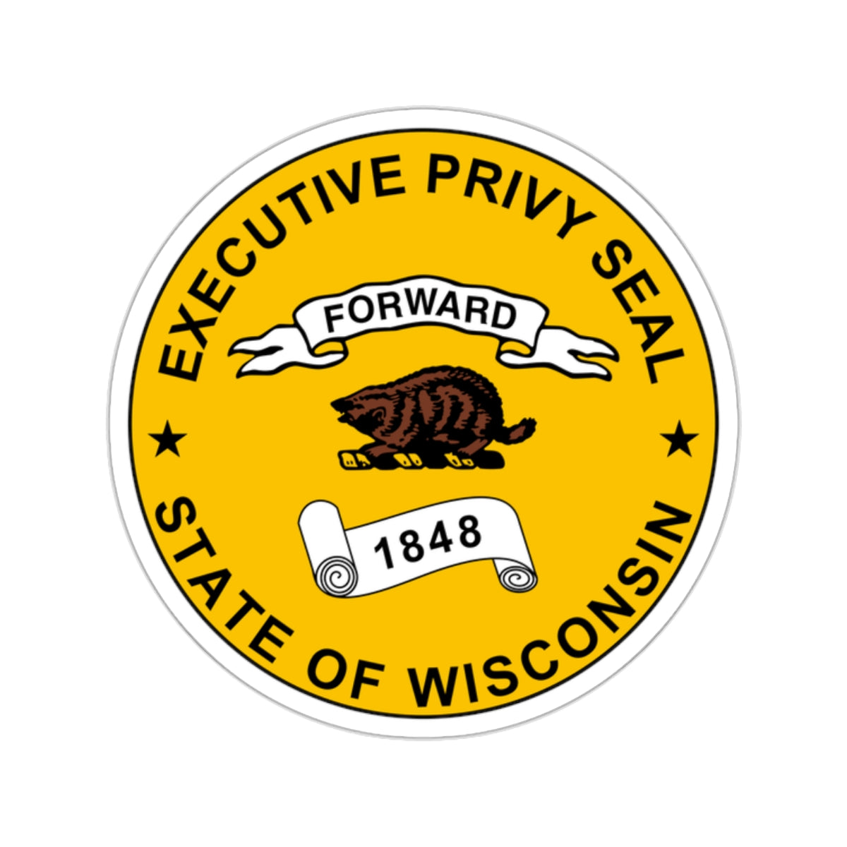 Privy Seal of Wisconsin - STICKER Vinyl Kiss-Cut Decal