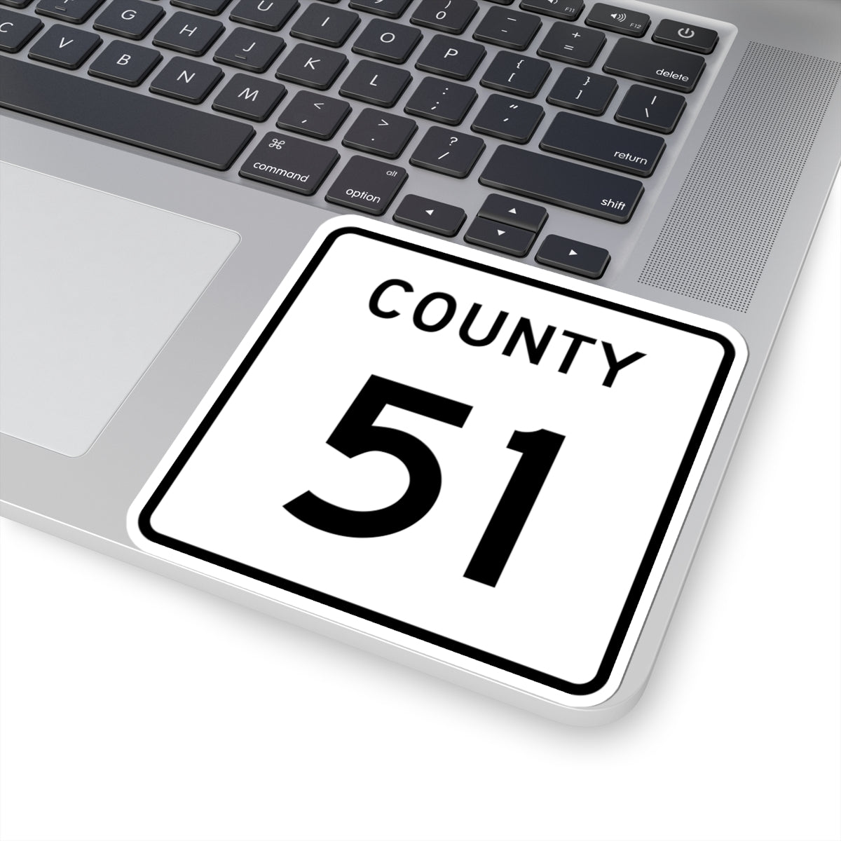 County 51 square (Minnesota) (Road Sign) STICKER Vinyl Kiss-Cut Decal