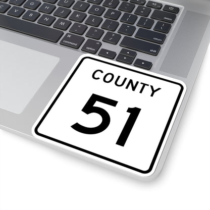 County 51 square (Minnesota) (Road Sign) STICKER Vinyl Kiss-Cut Decal