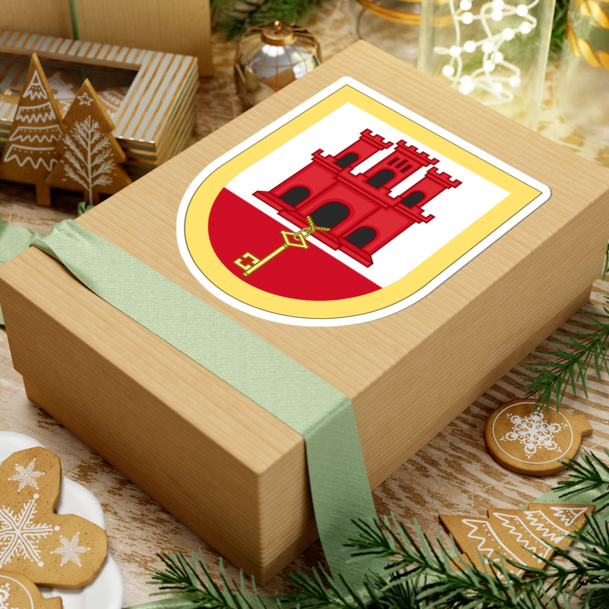 Arms of Gibraltar (United Kingdom) (Coat of Arms) STICKER Vinyl Kiss-Cut Decal