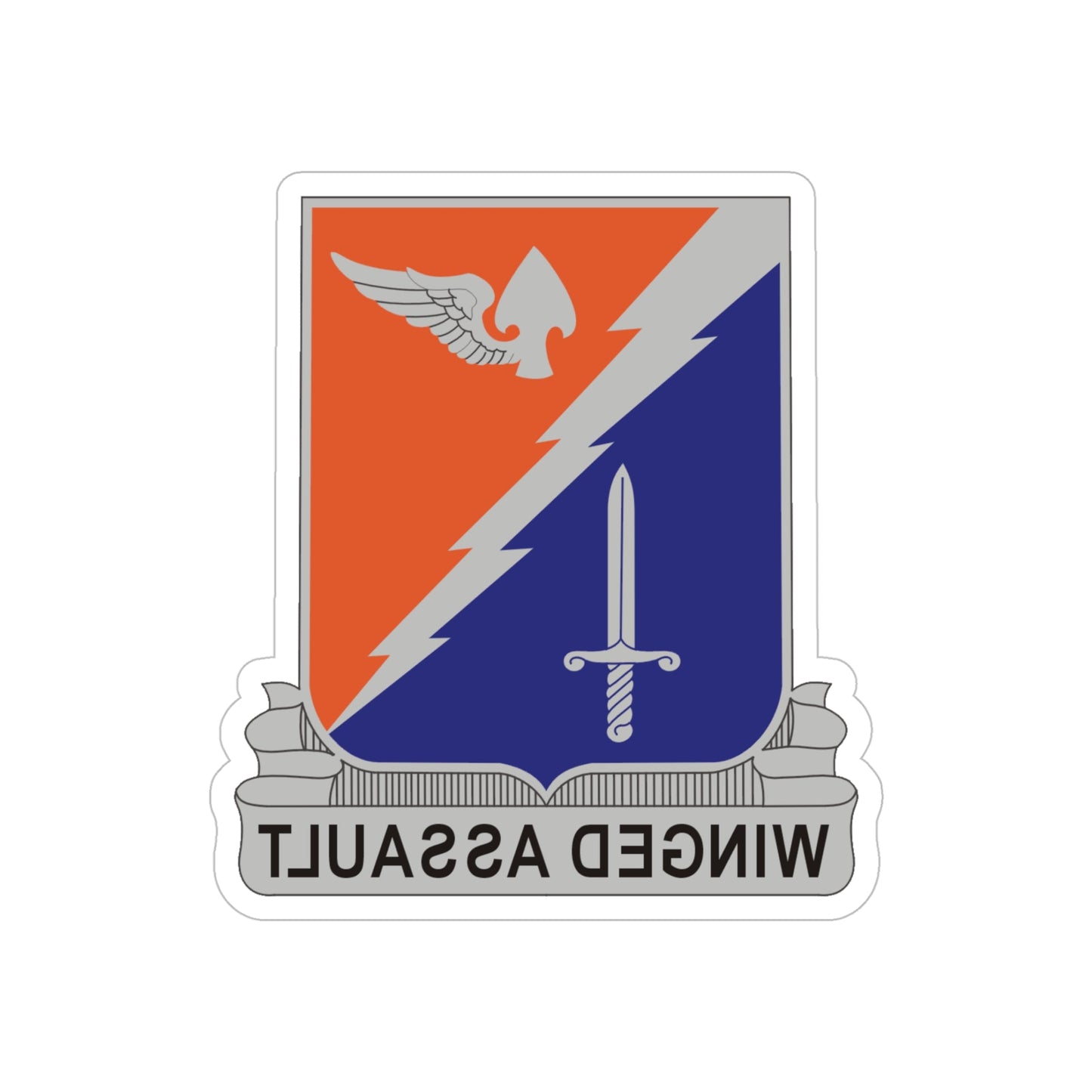 229th Aviation Regiment (U.S. Army) REVERSE PRINT Transparent STICKER-5" × 5"-The Sticker Space