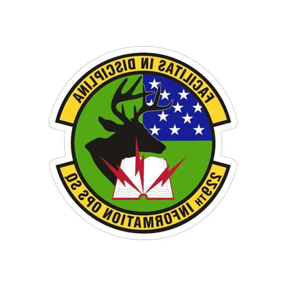 229th Information Operations Squadron (U.S. Air Force) REVERSE PRINT Transparent Die-Cut STICKER 4 Inch Die-Cut Transparent - The Sticker Space