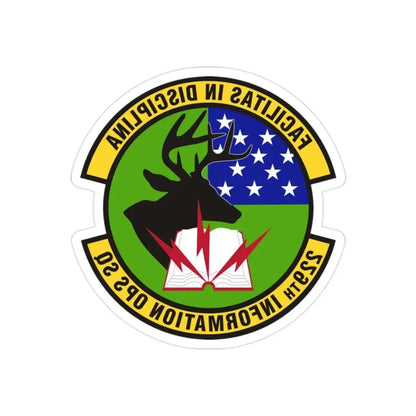 229th Information Operations Squadron (U.S. Air Force) REVERSE PRINT Transparent Die-Cut STICKER - The Sticker Space