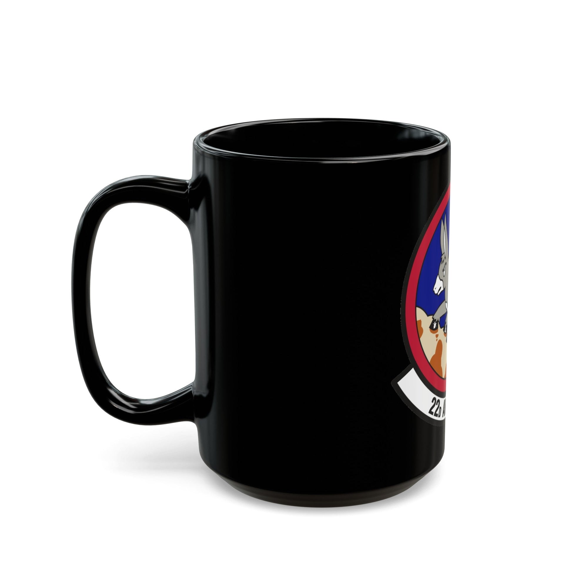 22d Airlift Squadron (U.S. Air Force) Black Coffee Mug-The Sticker Space