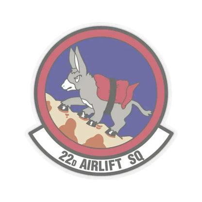 22d Airlift Squadron (U.S. Air Force) STICKER Vinyl Kiss-Cut Decal 2 Inch Transparent - The Sticker Space