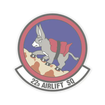 22d Airlift Squadron (U.S. Air Force) STICKER Vinyl Kiss-Cut Decal 4 Inch Transparent - The Sticker Space