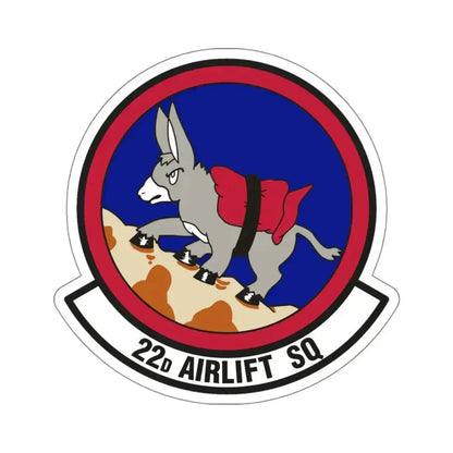22d Airlift Squadron (U.S. Air Force) STICKER Vinyl Kiss-Cut Decal 4 Inch White - The Sticker Space