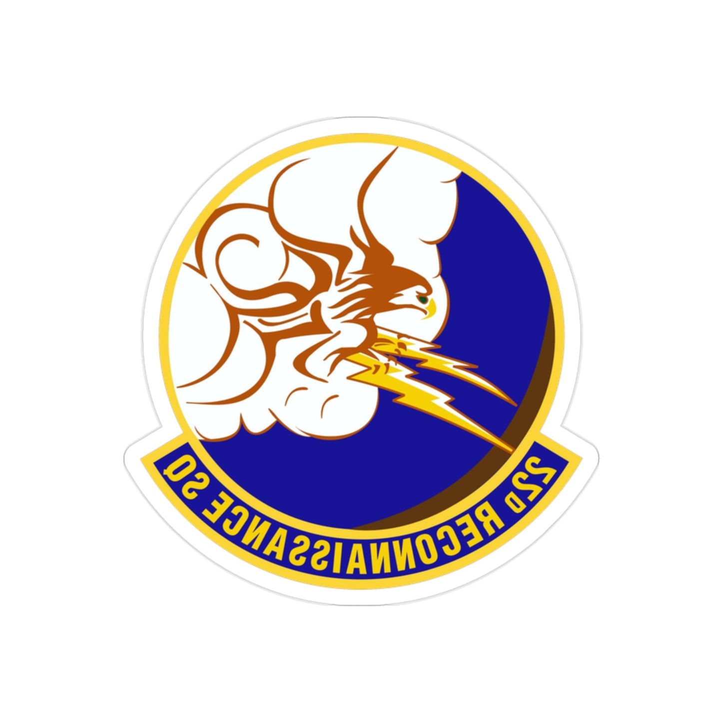 22d Reconnaissance Squadron (U.S. Air Force) REVERSE PRINT Transparent STICKER-2" × 2"-The Sticker Space