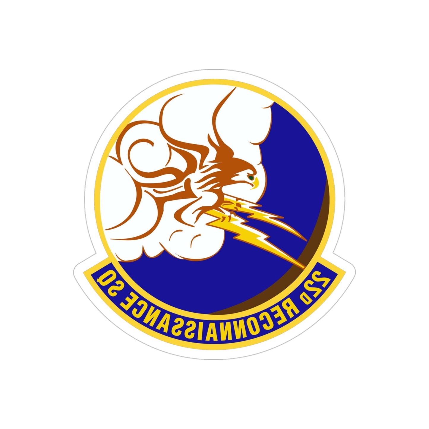 22d Reconnaissance Squadron (U.S. Air Force) REVERSE PRINT Transparent STICKER-4" × 4"-The Sticker Space