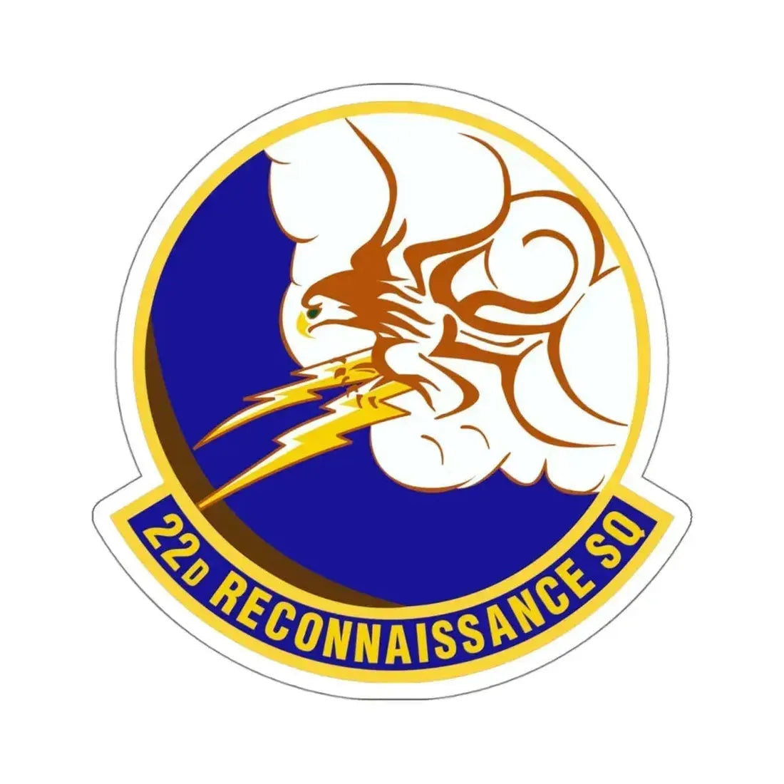 22d Reconnaissance Squadron (U.S. Air Force) STICKER Vinyl Kiss-Cut Decal 4 Inch White - The Sticker Space