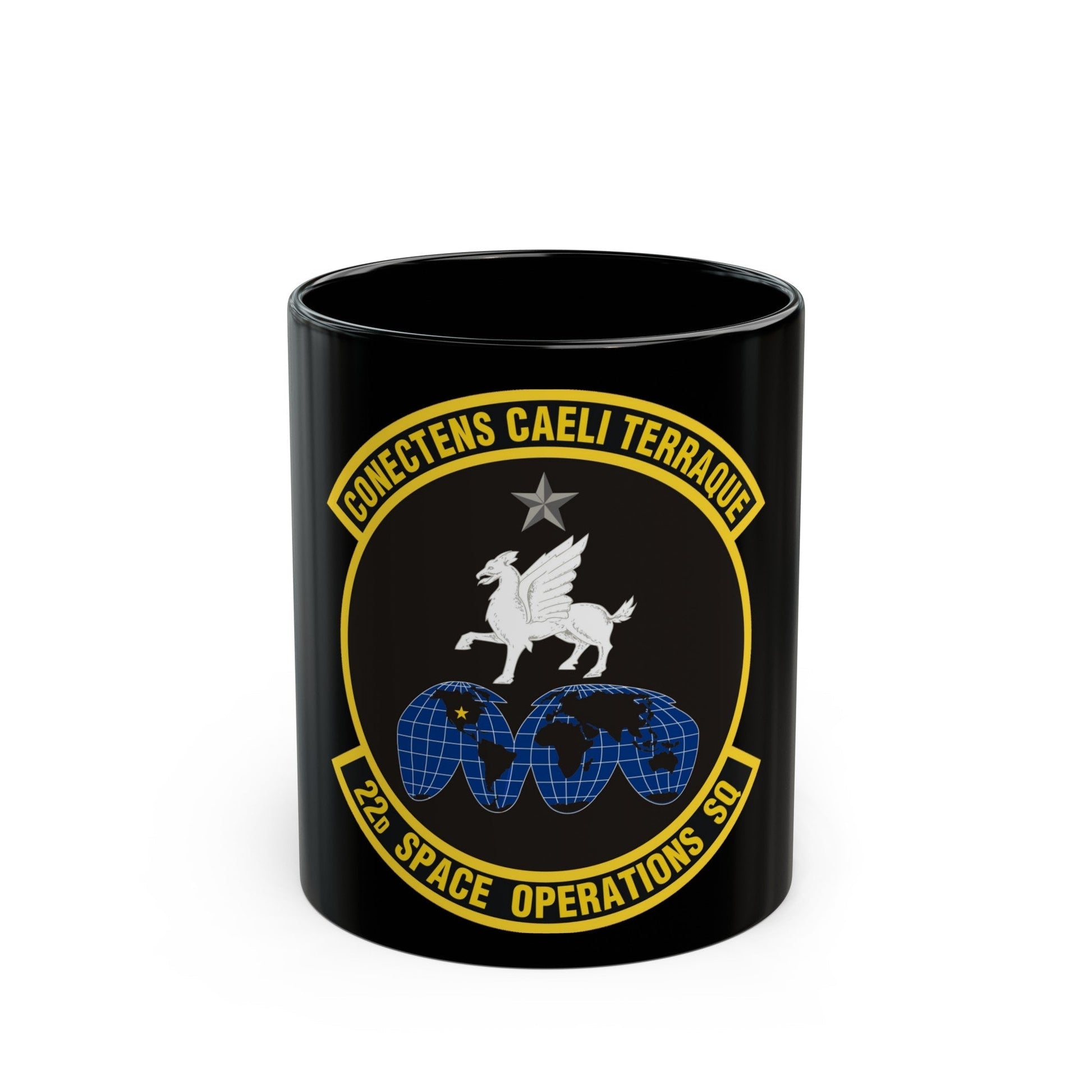 22d Space Operations Squadron (U.S. Air Force) Black Coffee Mug-11oz-The Sticker Space