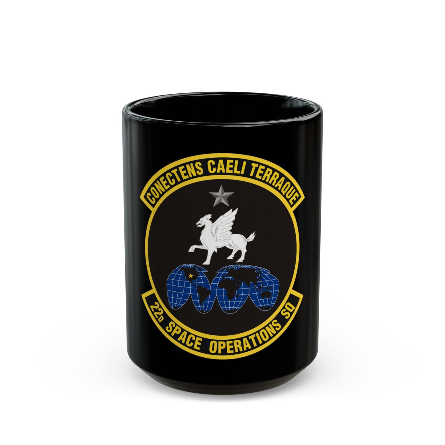 22d Space Operations Squadron (U.S. Air Force) Black Coffee Mug-15oz-The Sticker Space