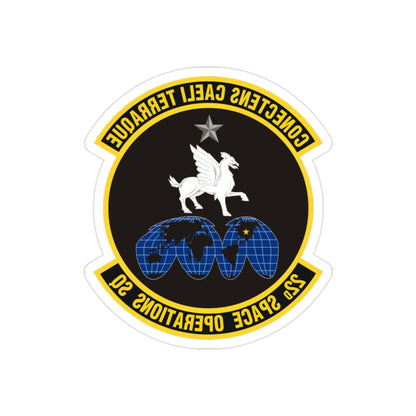 22d Space Operations Squadron (U.S. Air Force) REVERSE PRINT Transparent STICKER-2" × 2"-The Sticker Space