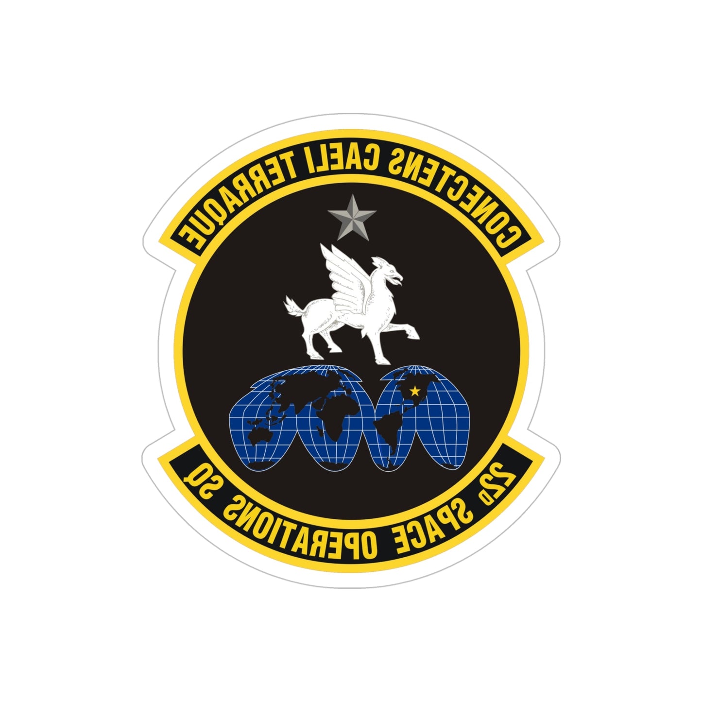 22d Space Operations Squadron (U.S. Air Force) REVERSE PRINT Transparent STICKER-5" × 5"-The Sticker Space