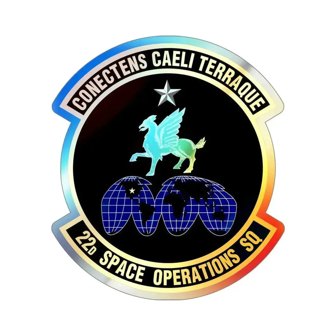 22d Space Operations Squadron (U.S. Air Force) Holographic STICKER Die-Cut Vinyl Decal 5 Inch Holographic - The Sticker Space