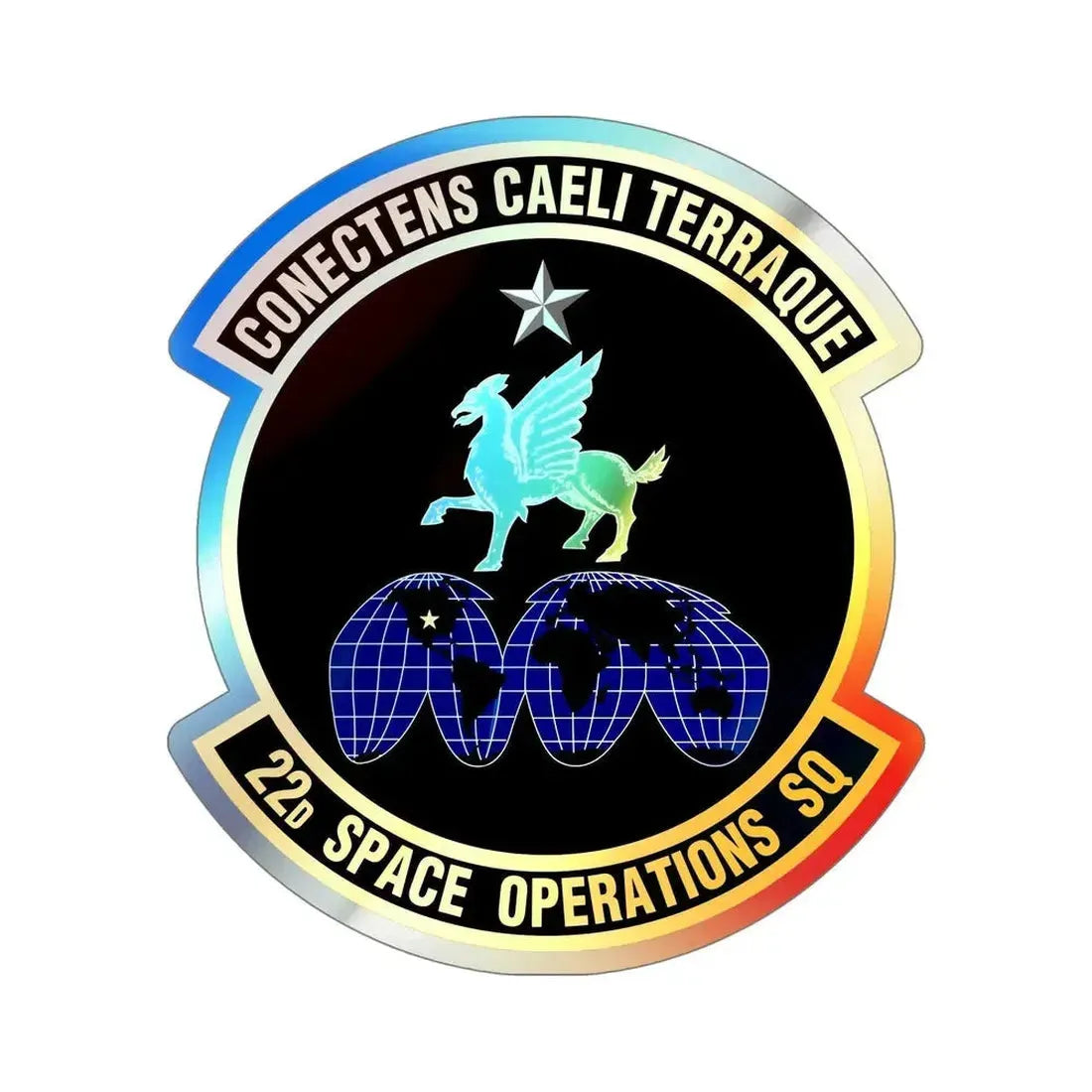 22d Space Operations Squadron (U.S. Air Force) Holographic STICKER Die-Cut Vinyl Decal - The Sticker Space