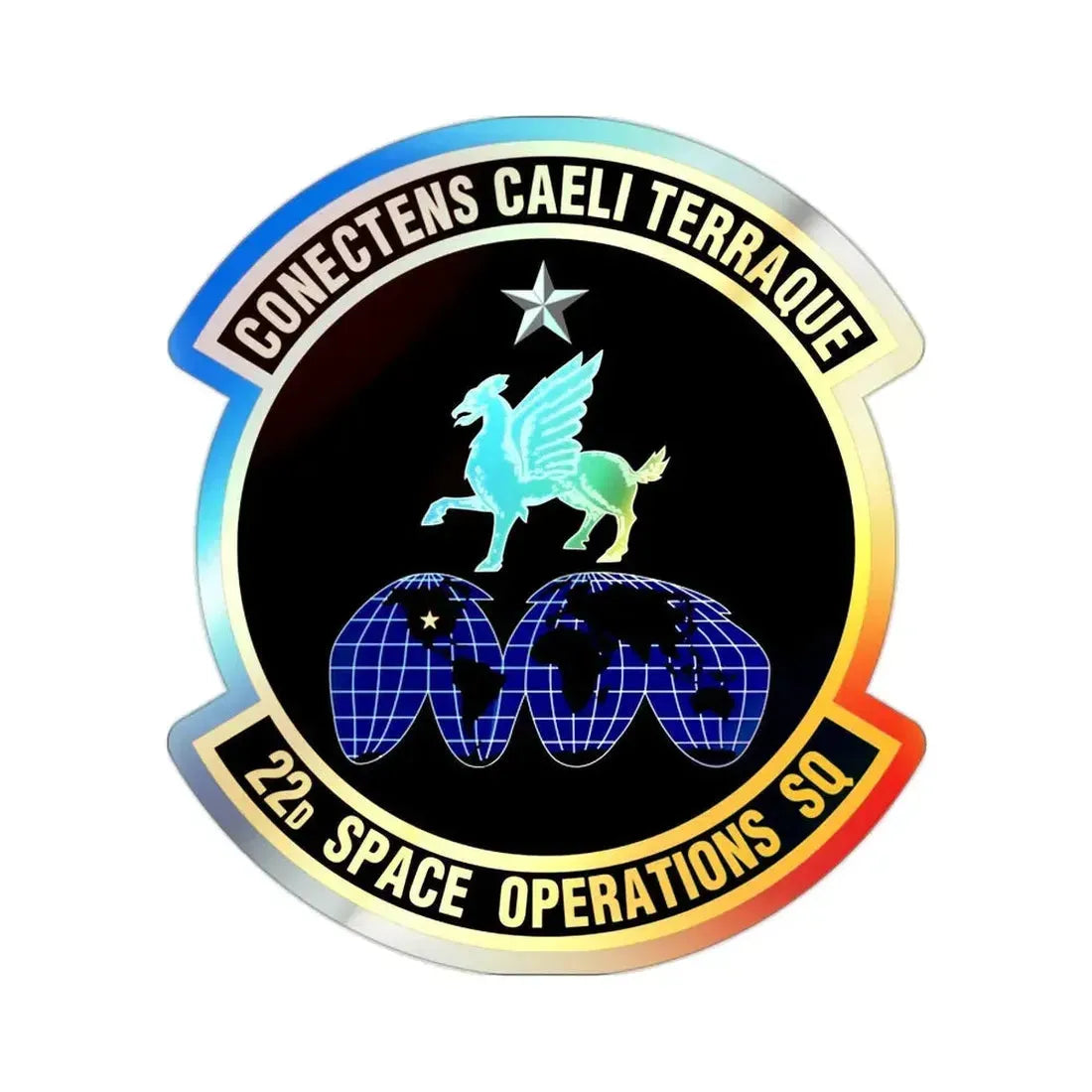 22d Space Operations Squadron (U.S. Air Force) Holographic STICKER Die-Cut Vinyl Decal - The Sticker Space