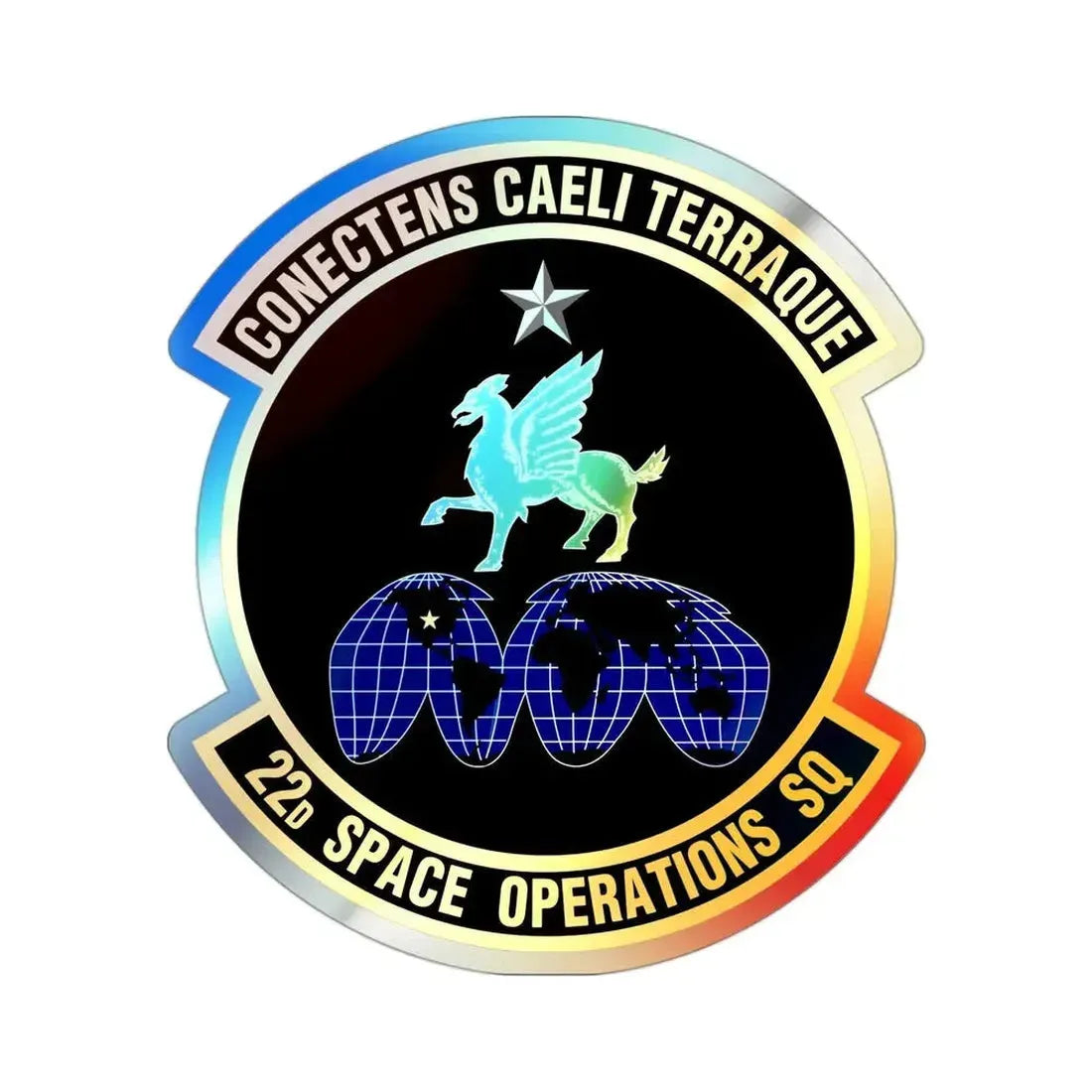 22d Space Operations Squadron (U.S. Air Force) Holographic STICKER Die-Cut Vinyl Decal - The Sticker Space