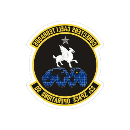 22d Space Operations Squadron (U.S. Air Force) REVERSE PRINT Transparent Die-Cut STICKER - The Sticker Space