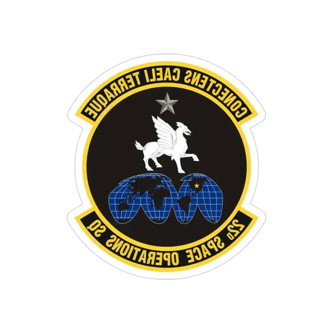 22d Space Operations Squadron (U.S. Air Force) REVERSE PRINT Transparent Die-Cut STICKER - The Sticker Space