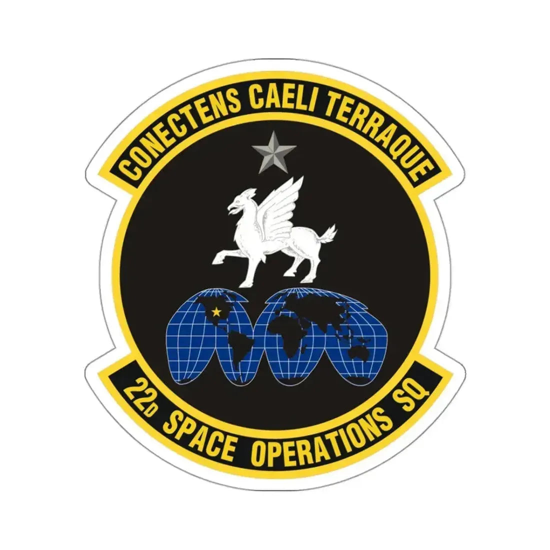 22d Space Operations Squadron (U.S. Air Force) STICKER Vinyl Kiss-Cut Decal 3 Inch White - The Sticker Space