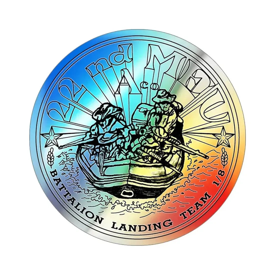 22nd MEU (USMC) Holographic STICKER Die-Cut Vinyl Decal 6 Inch Holographic - The Sticker Space