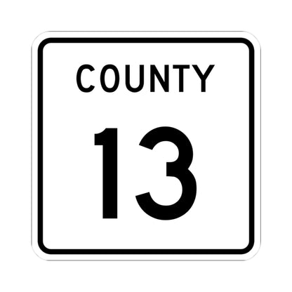 County 13 square (Minnesota) (Road Sign) STICKER Vinyl Kiss-Cut Decal
