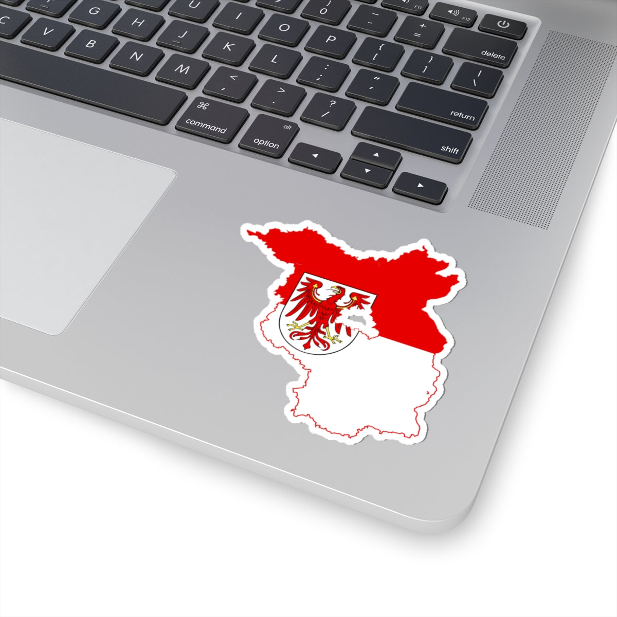 Flag map of Brandenburg (Germany) STICKER Vinyl Kiss-Cut Decal