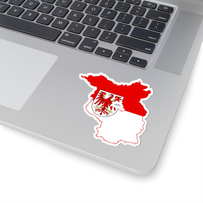 Flag map of Brandenburg (Germany) STICKER Vinyl Kiss-Cut Decal