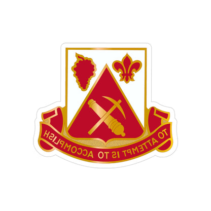 231 Engineer Combat Battalion (U.S. Army) REVERSE PRINT Transparent STICKER-3" × 3"-The Sticker Space