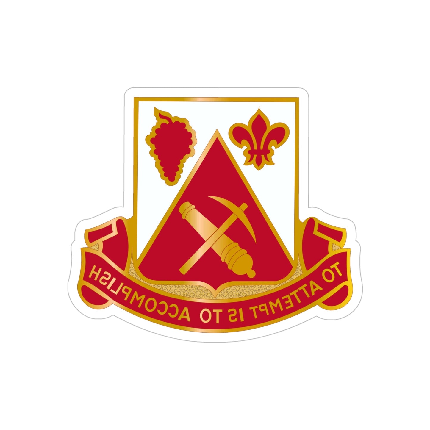 231 Engineer Combat Battalion (U.S. Army) REVERSE PRINT Transparent STICKER-5" × 5"-The Sticker Space